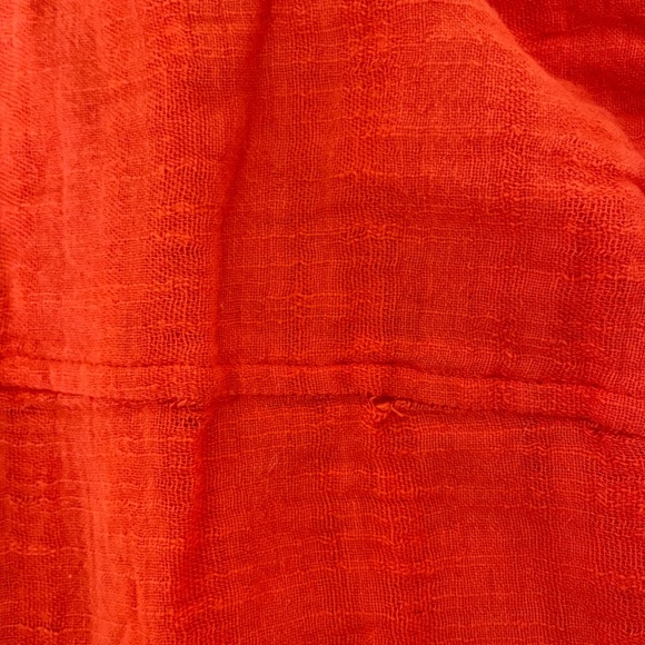 Free People Red Orange Gauzy Back Tie Boho top - Picture 10 of 10